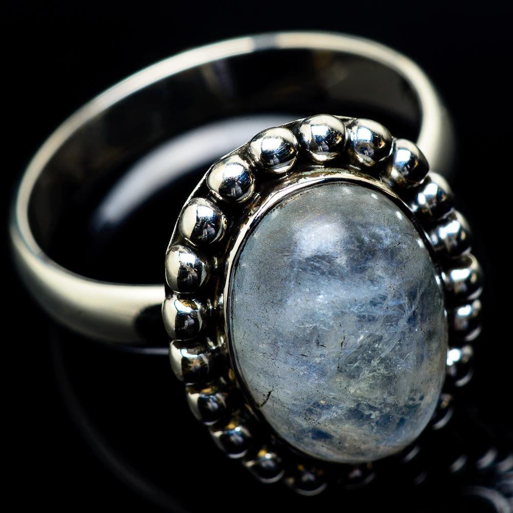 Rainbow Moonstone Rings handcrafted by Anasilvercos - RING23718