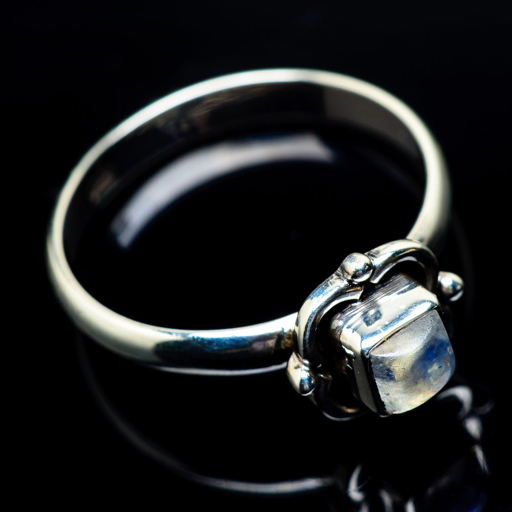 Rainbow Moonstone Rings handcrafted by Anasilvercos - RING23720