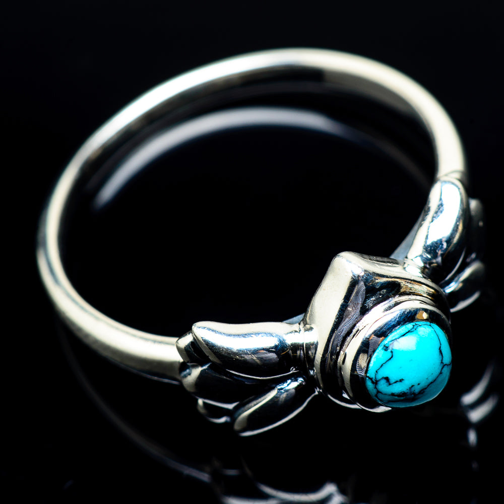 Blue Copper Composite Turquoise Rings handcrafted by Anasilvercos - RING23823