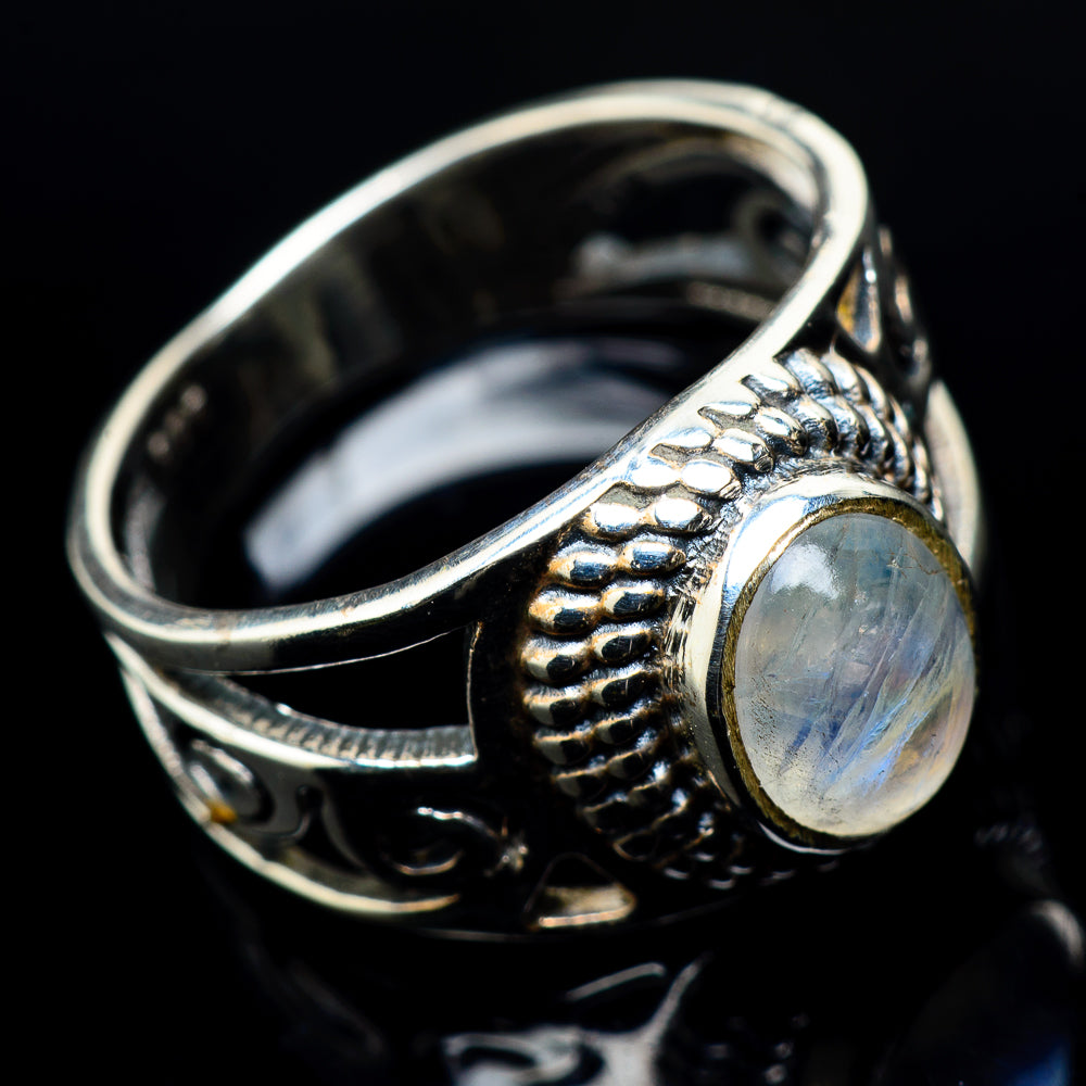 Rainbow Moonstone Rings handcrafted by Anasilvercos - RING23933