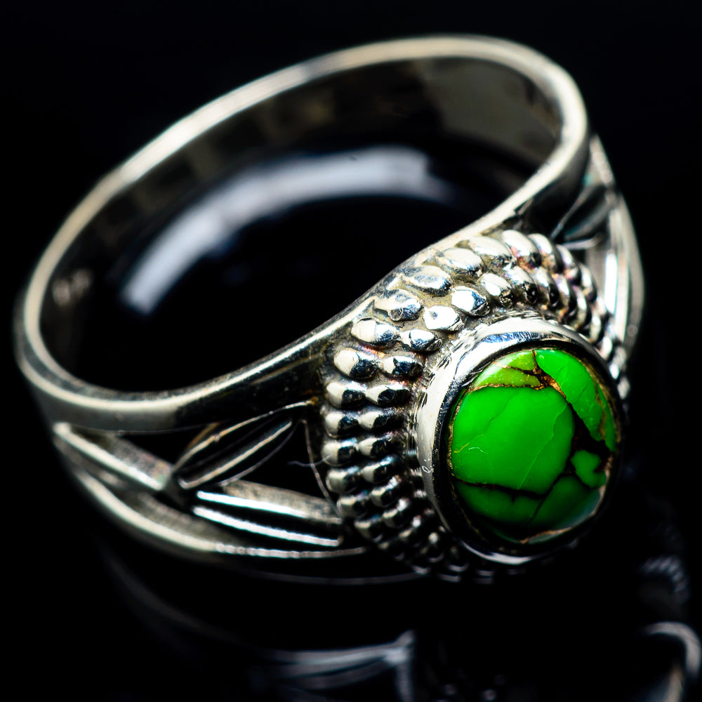 Green Copper Composite Turquoise Rings handcrafted by Anasilvercos - RING23940