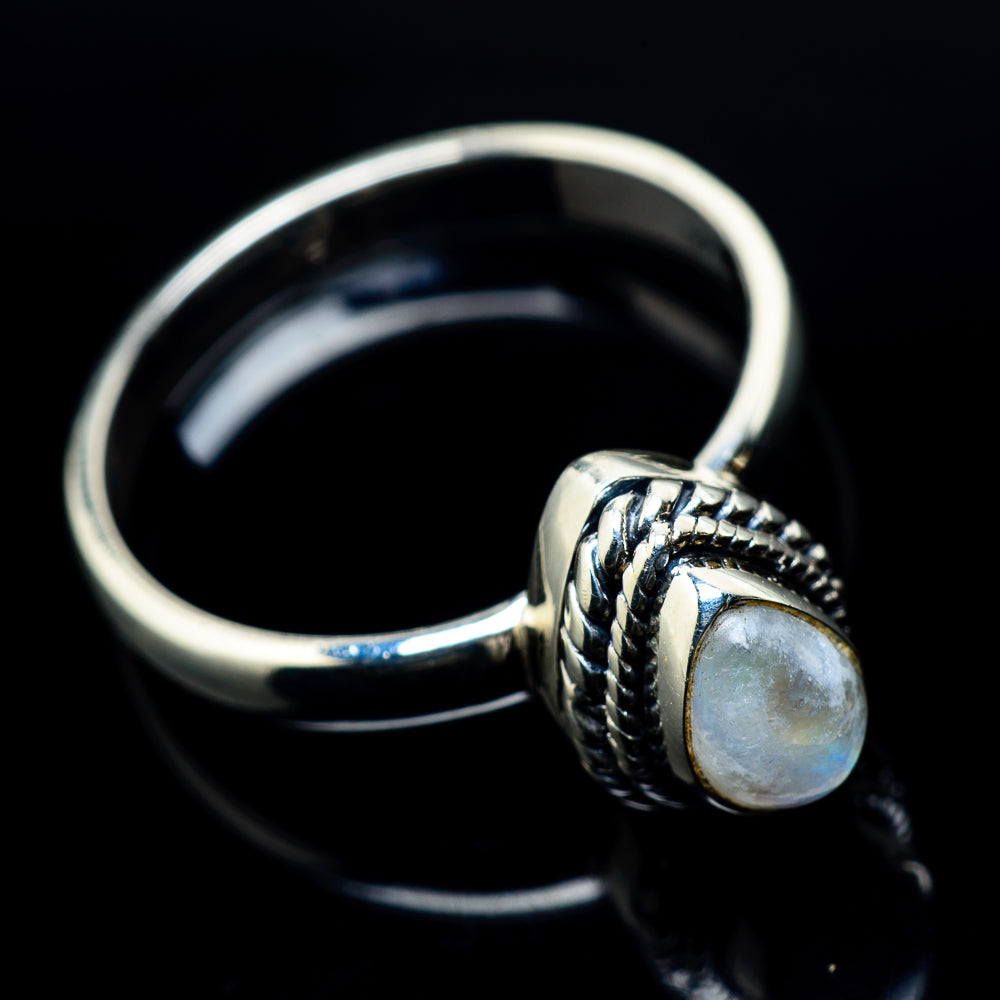 Rainbow Moonstone Rings handcrafted by Anasilvercos - RING24087