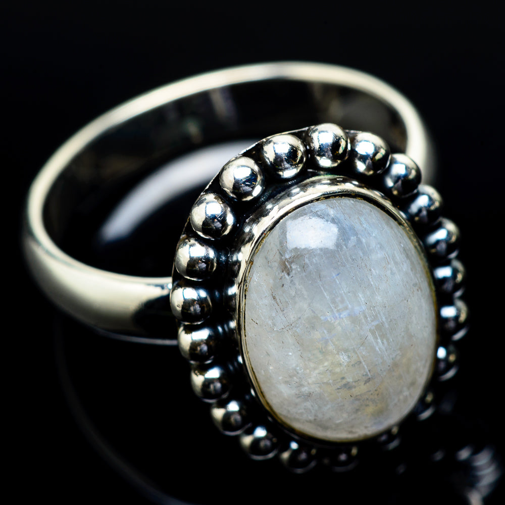 Rainbow Moonstone Rings handcrafted by Anasilvercos - RING24395