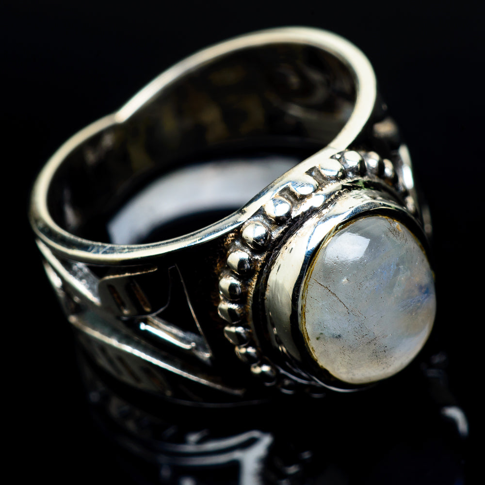 Rainbow Moonstone Rings handcrafted by Anasilvercos - RING24475