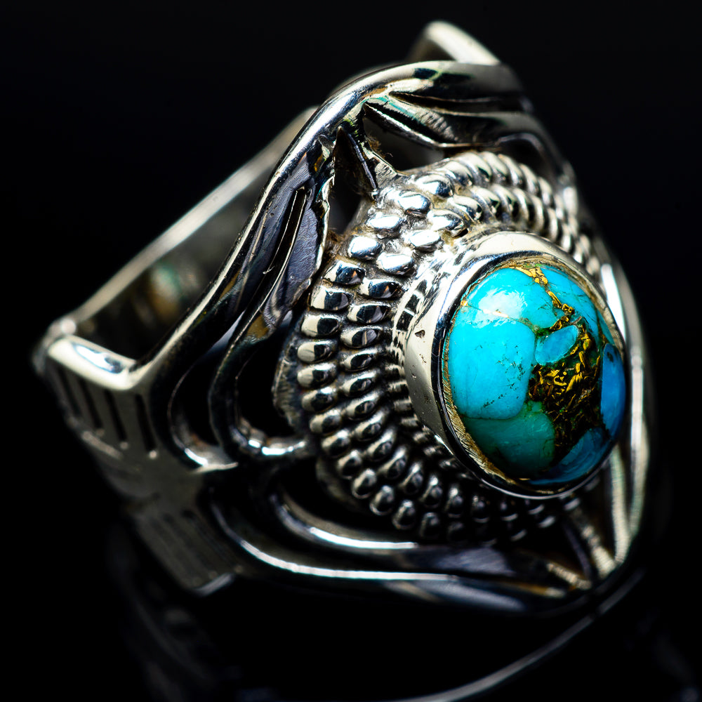 Blue Copper Turquoise Rings handcrafted by Anasilvercos - RING24507