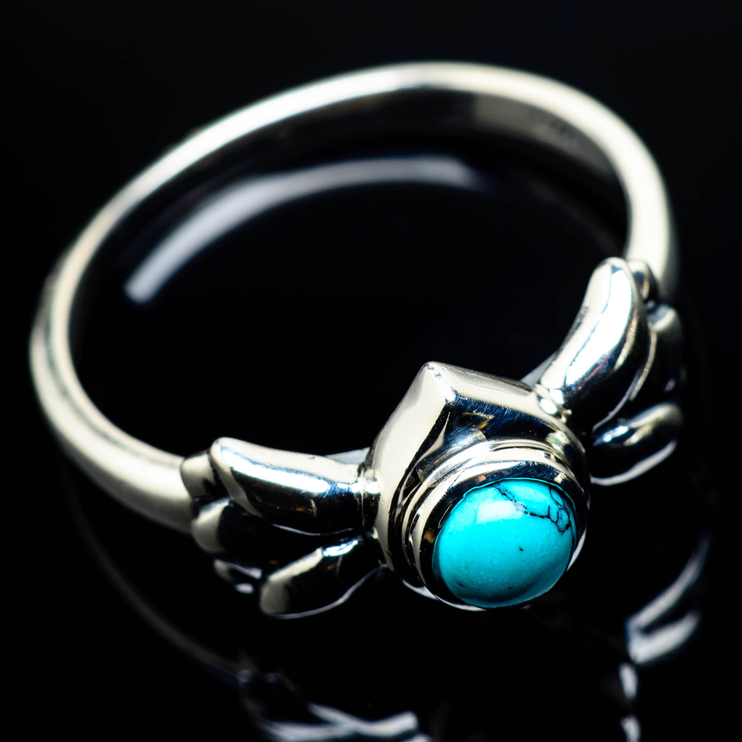 Tibetan Turquoise Rings handcrafted by Anasilvercos - RING24718