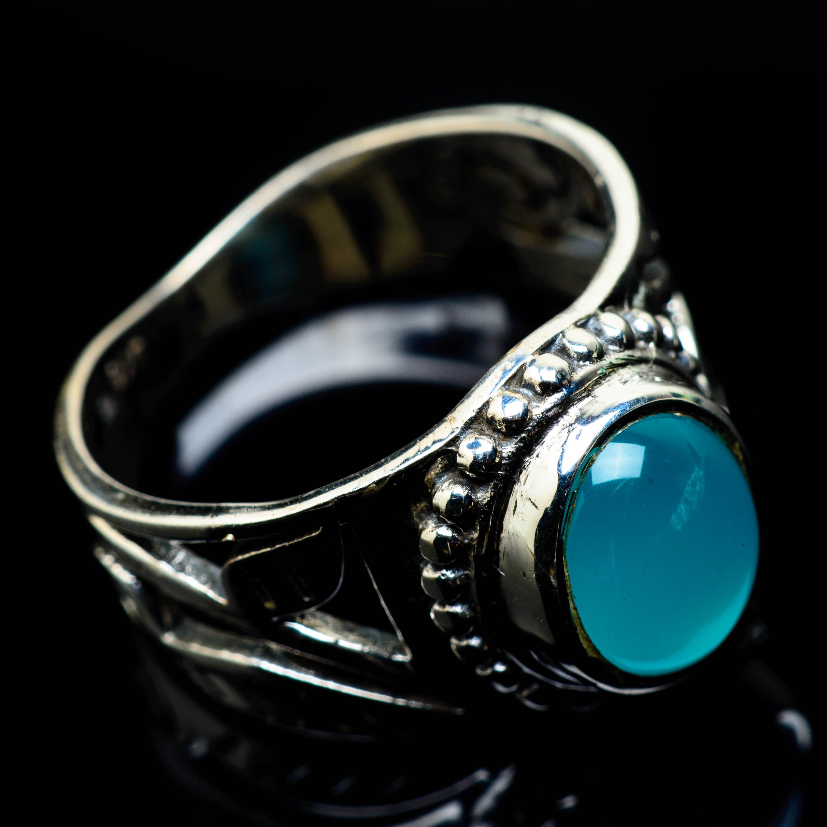 Aqua Chalcedony Rings handcrafted by Anasilvercos - RING24776