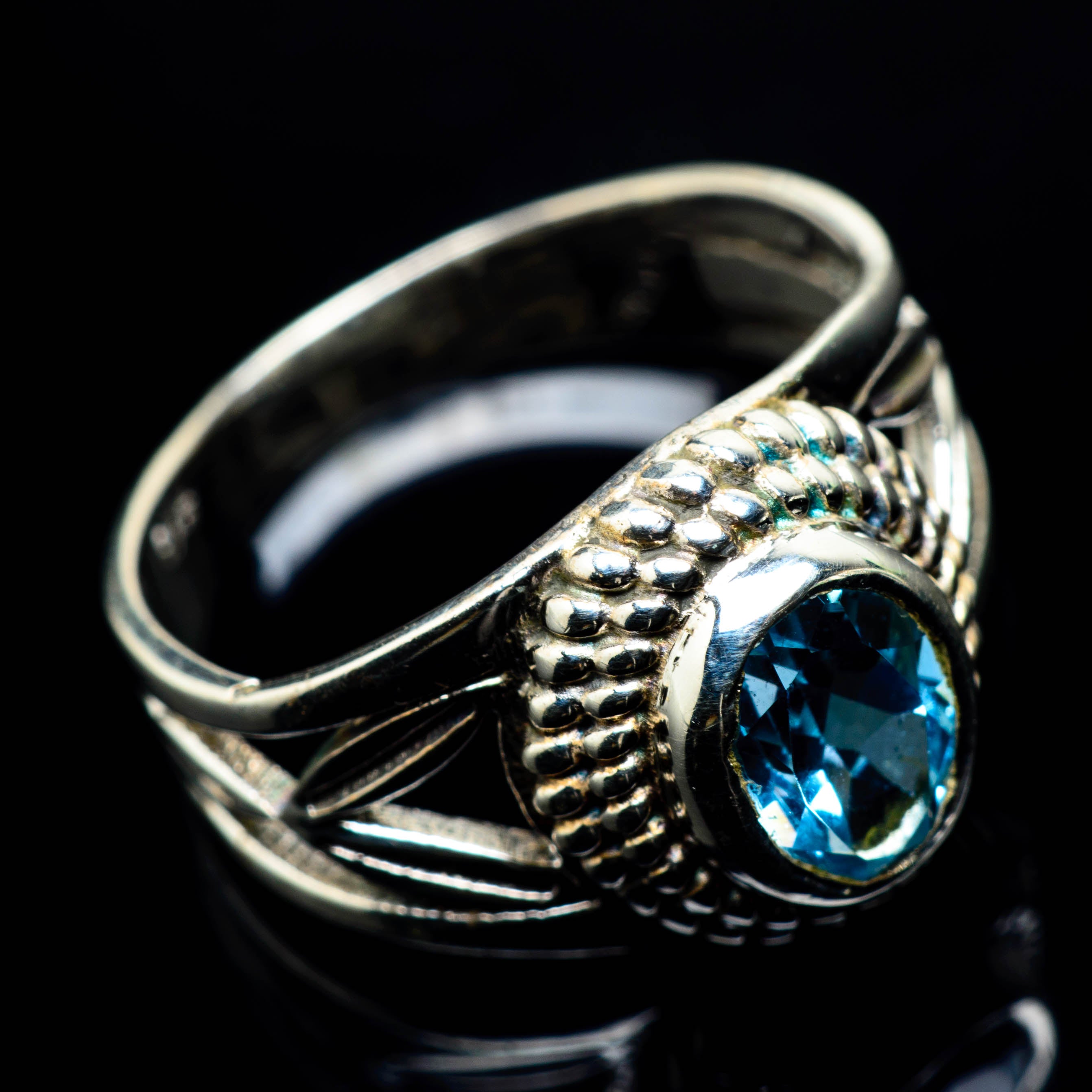 Blue Topaz Rings handcrafted by Anasilvercos - RING24951