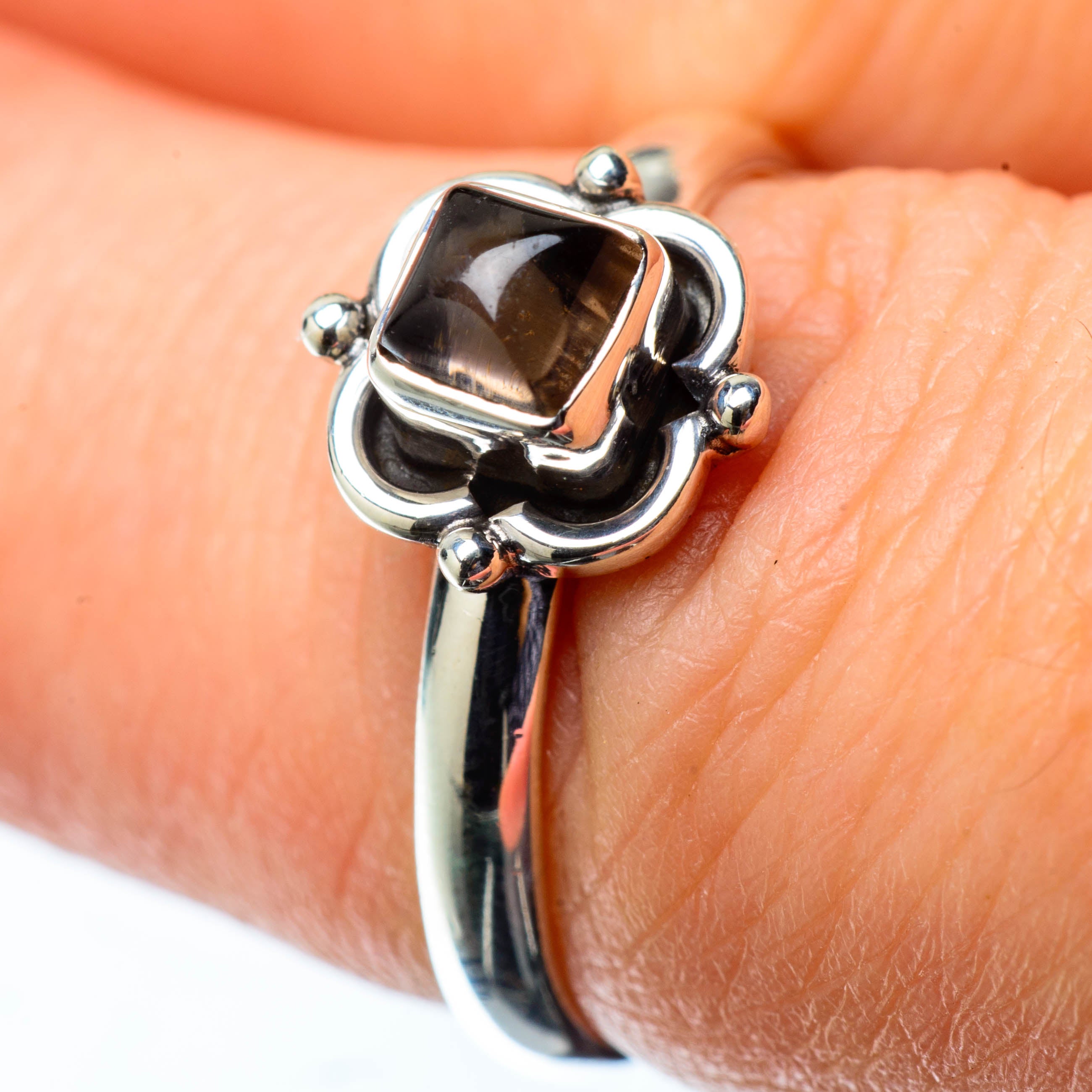 Smoky Quartz Rings handcrafted by Anasilvercos - RING25124