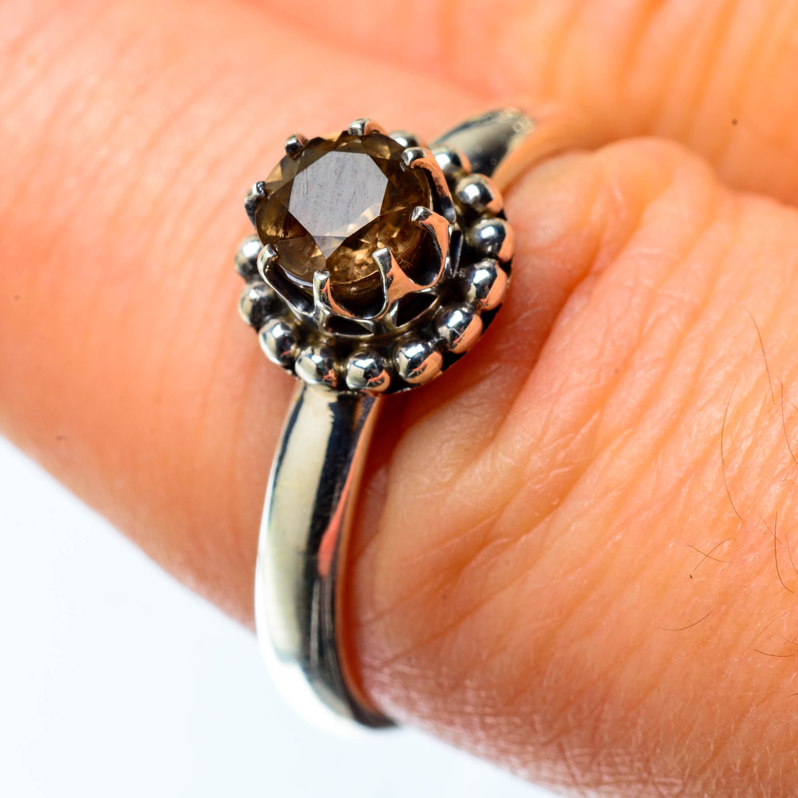 Smoky Quartz Rings handcrafted by Anasilvercos - RING25151