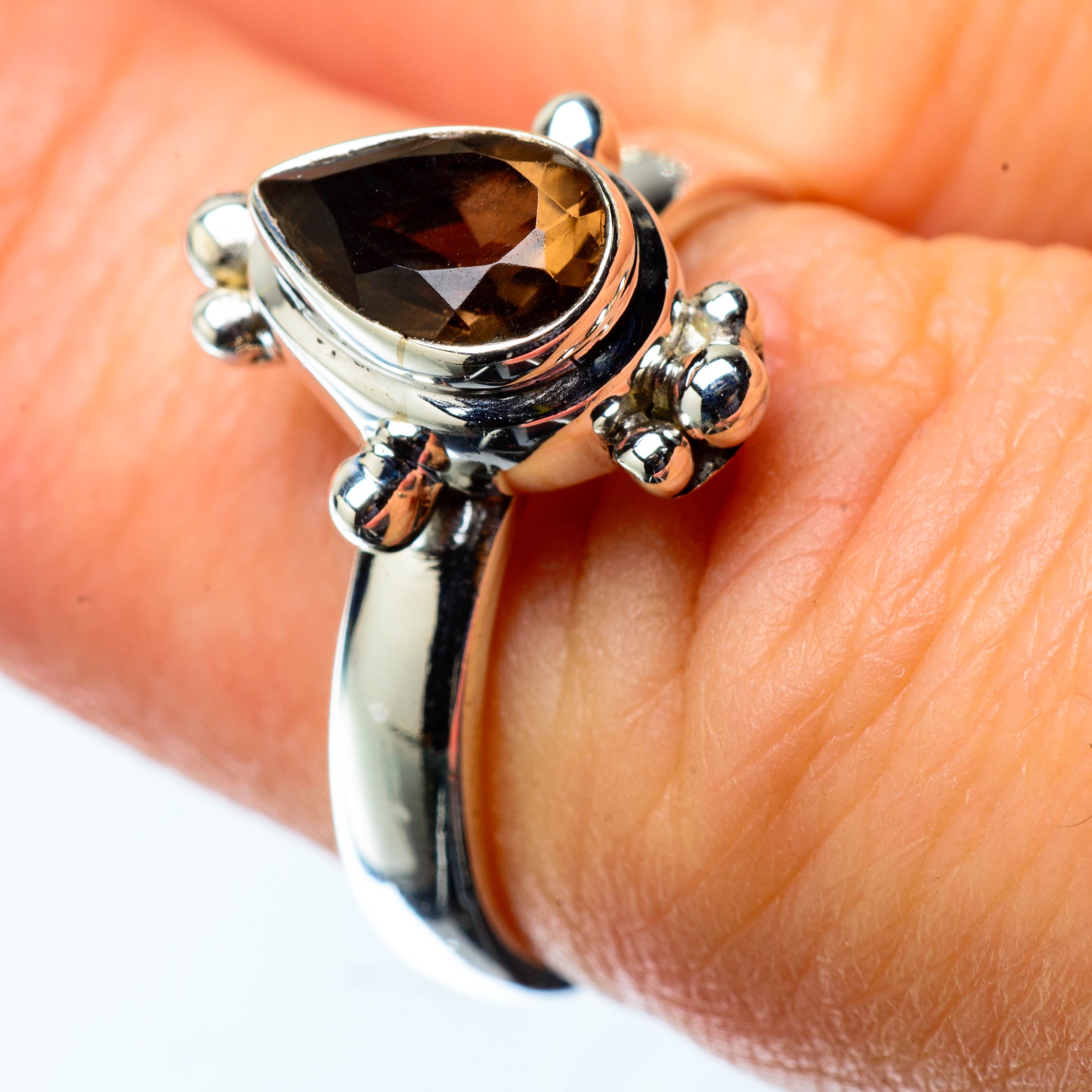 Smoky Quartz Rings handcrafted by Anasilvercos - RING25152