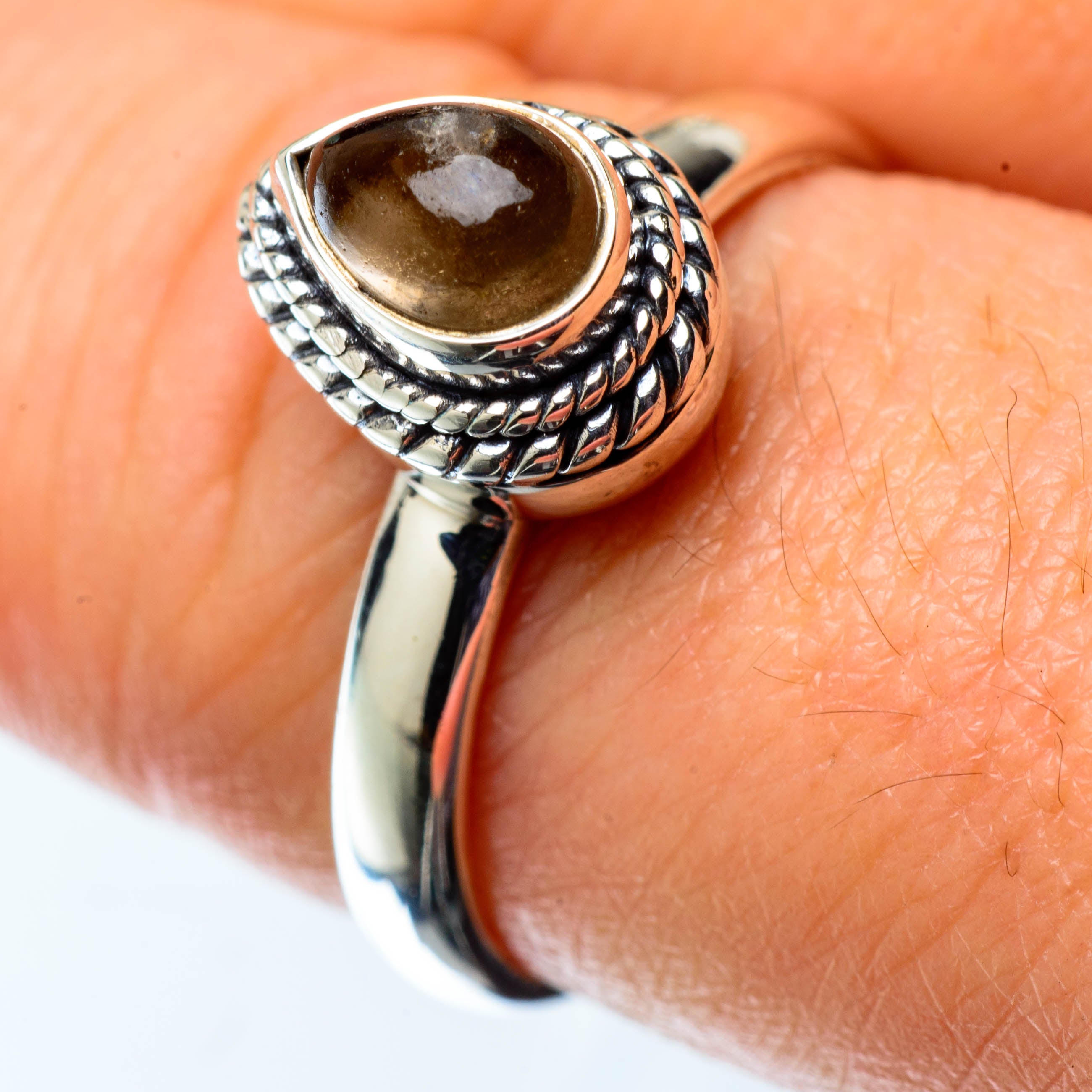 Smoky Quartz Rings handcrafted by Anasilvercos - RING25179