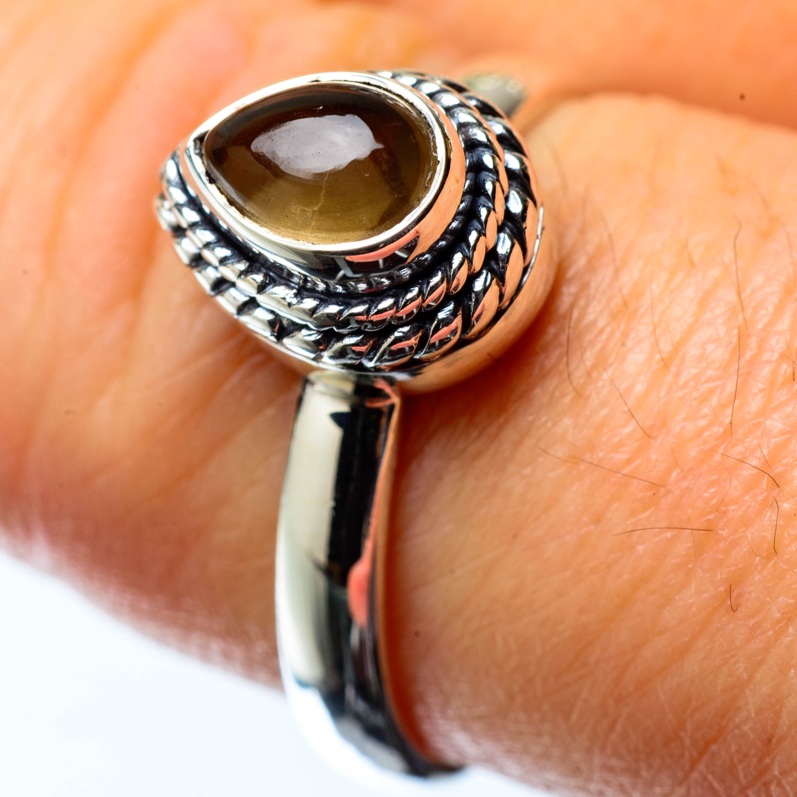 Smoky Quartz Rings handcrafted by Anasilvercos - RING25240