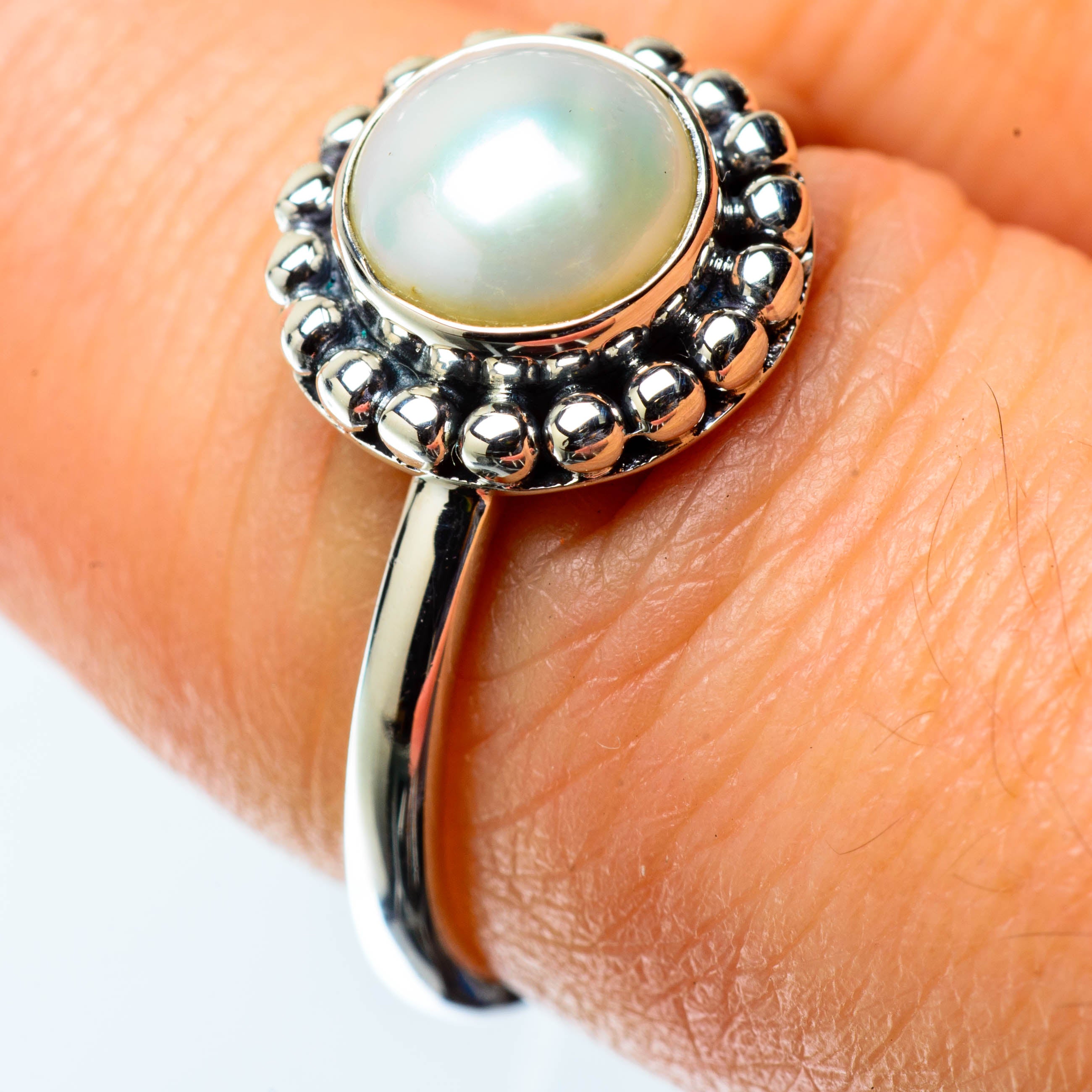 Cultured Pearl Rings handcrafted by Anasilvercos - RING25439