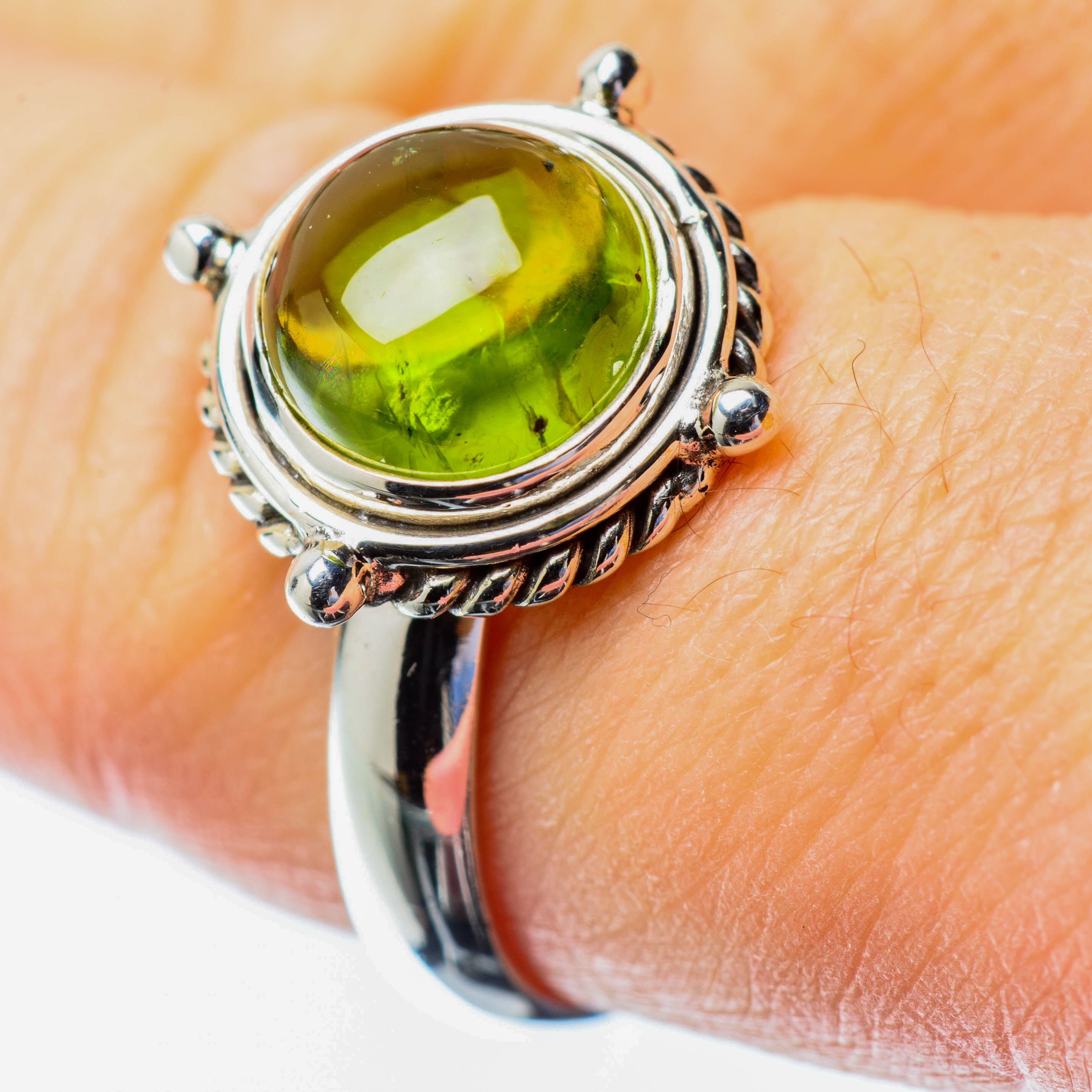Peridot Rings handcrafted by Anasilvercos - RING25491