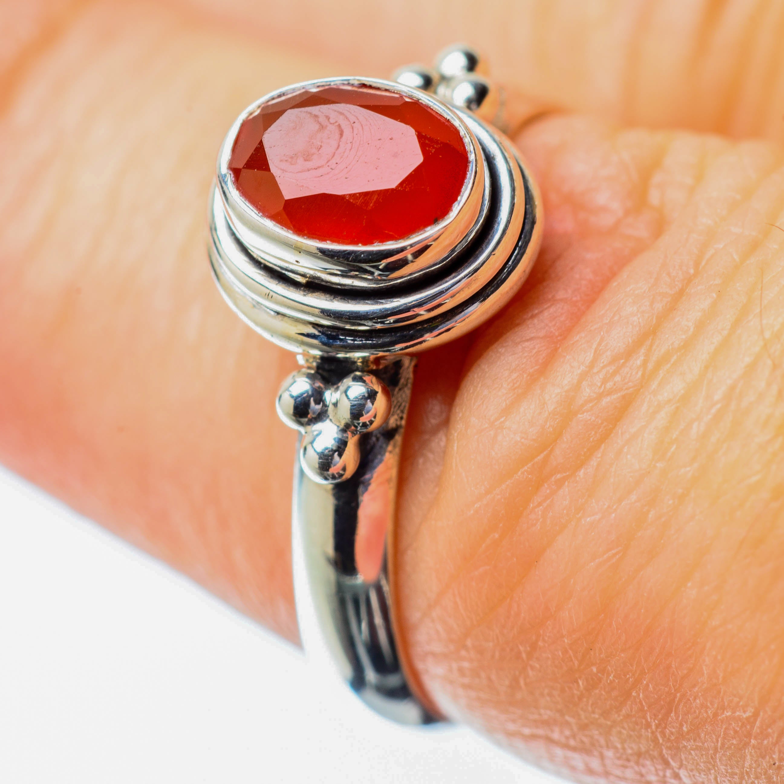 Red Onyx Rings handcrafted by Anasilvercos - RING25593