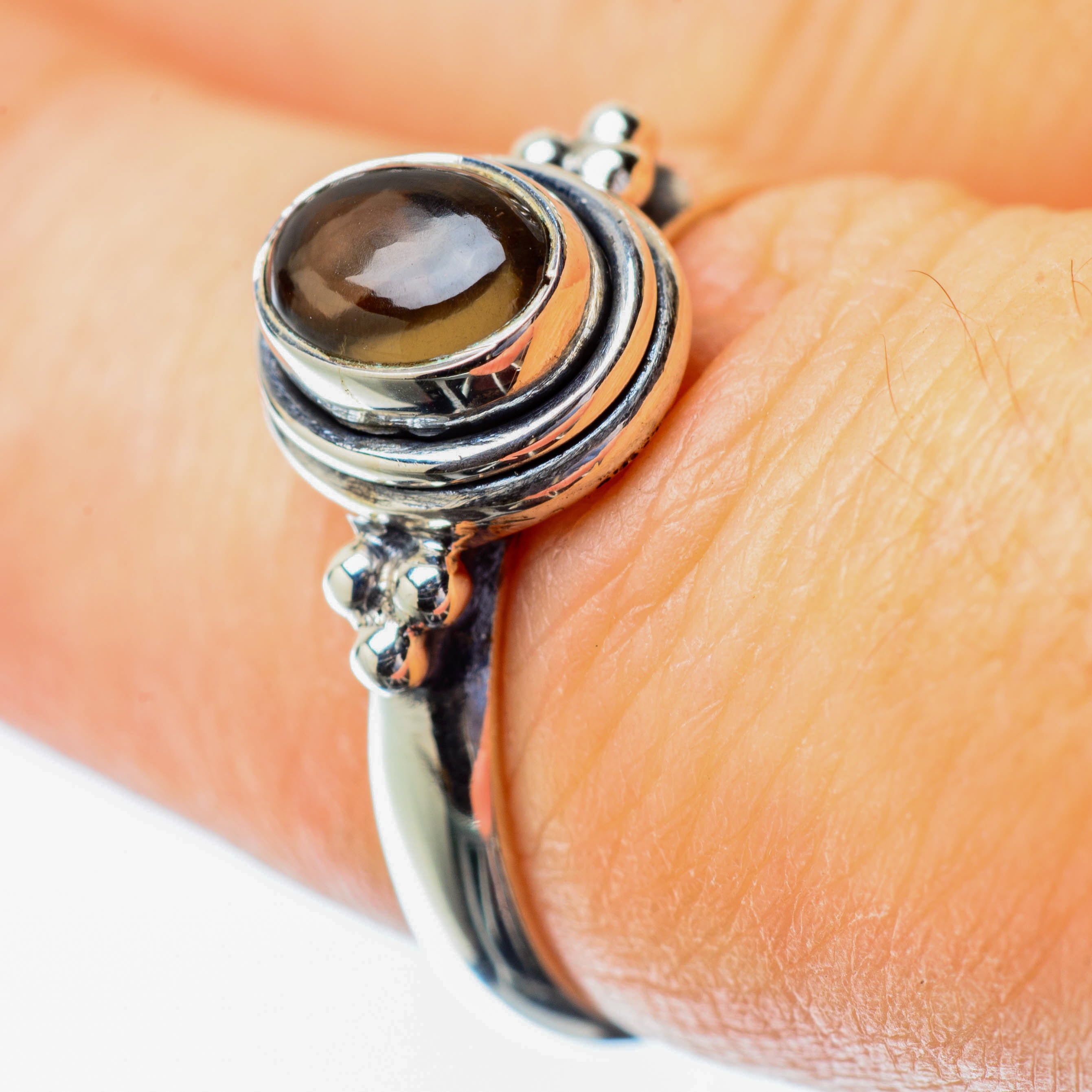 Smoky Quartz Rings handcrafted by Anasilvercos - RING25629