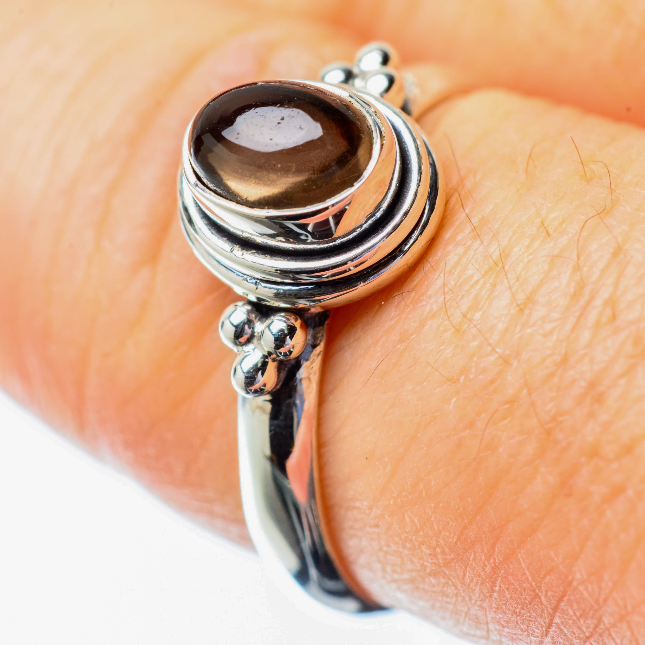 Smoky Quartz Rings handcrafted by Anasilvercos - RING25708