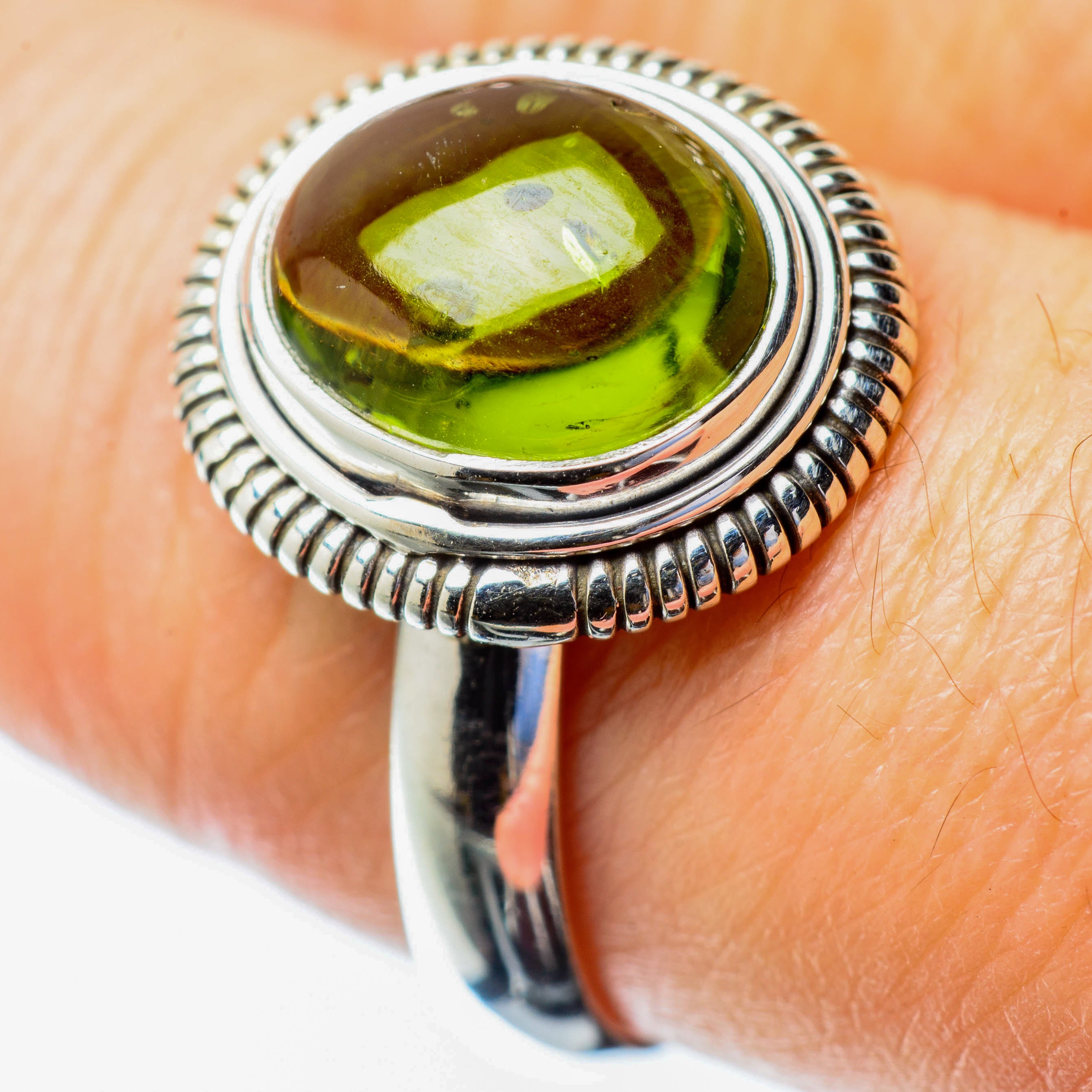 Peridot Rings handcrafted by Anasilvercos - RING25742