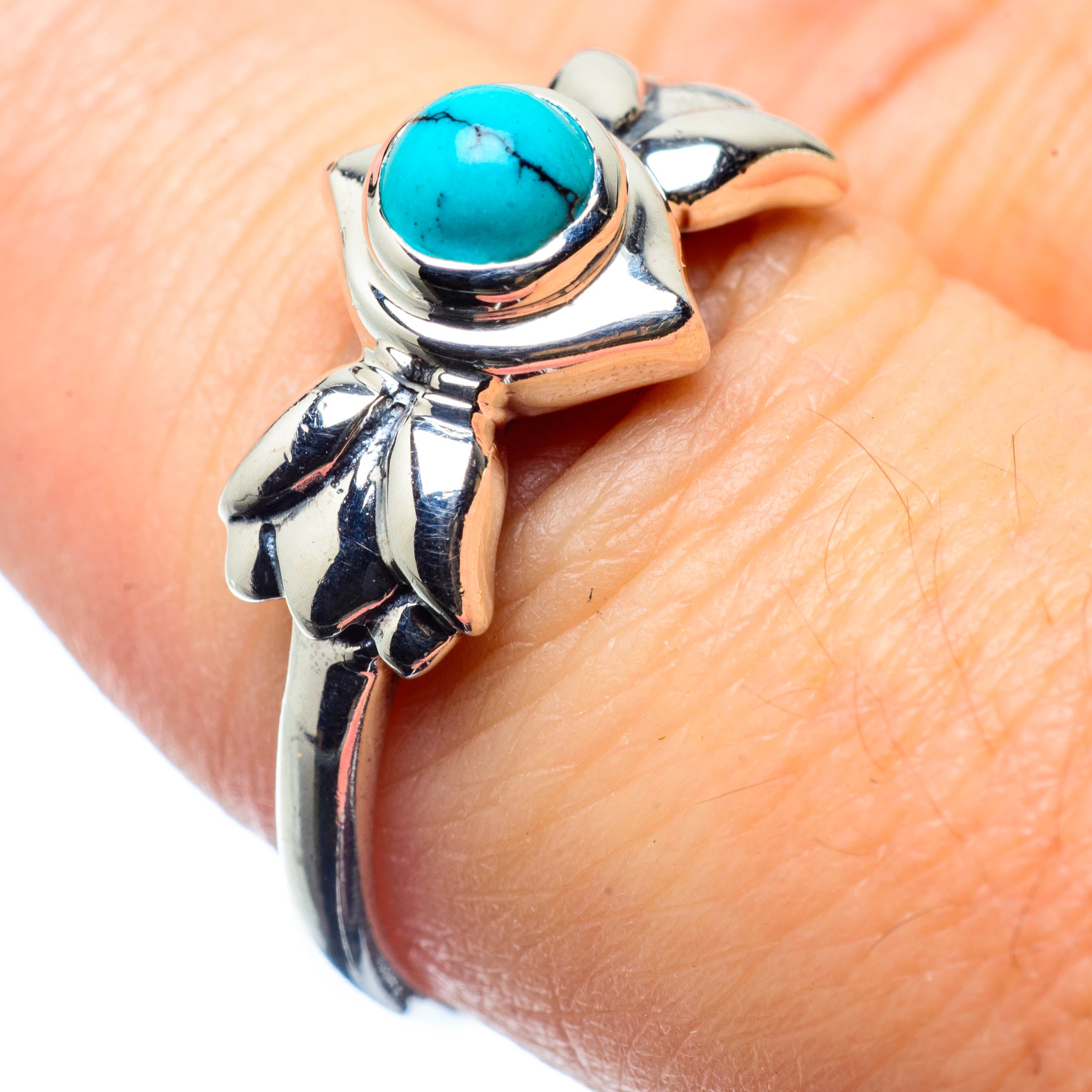 Tibetan Turquoise Rings handcrafted by Anasilvercos - RING26002