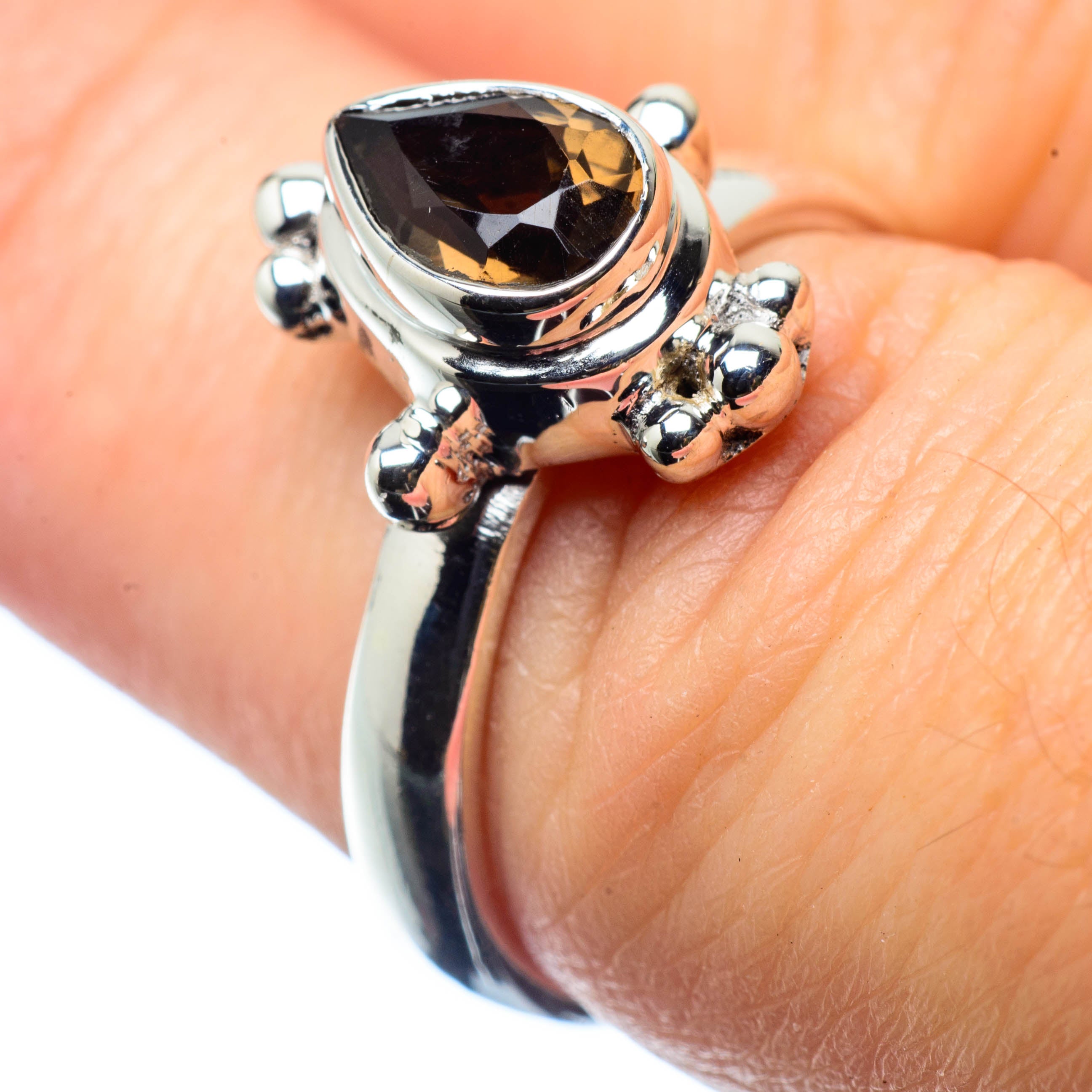 Smoky Quartz Rings handcrafted by Anasilvercos - RING26076