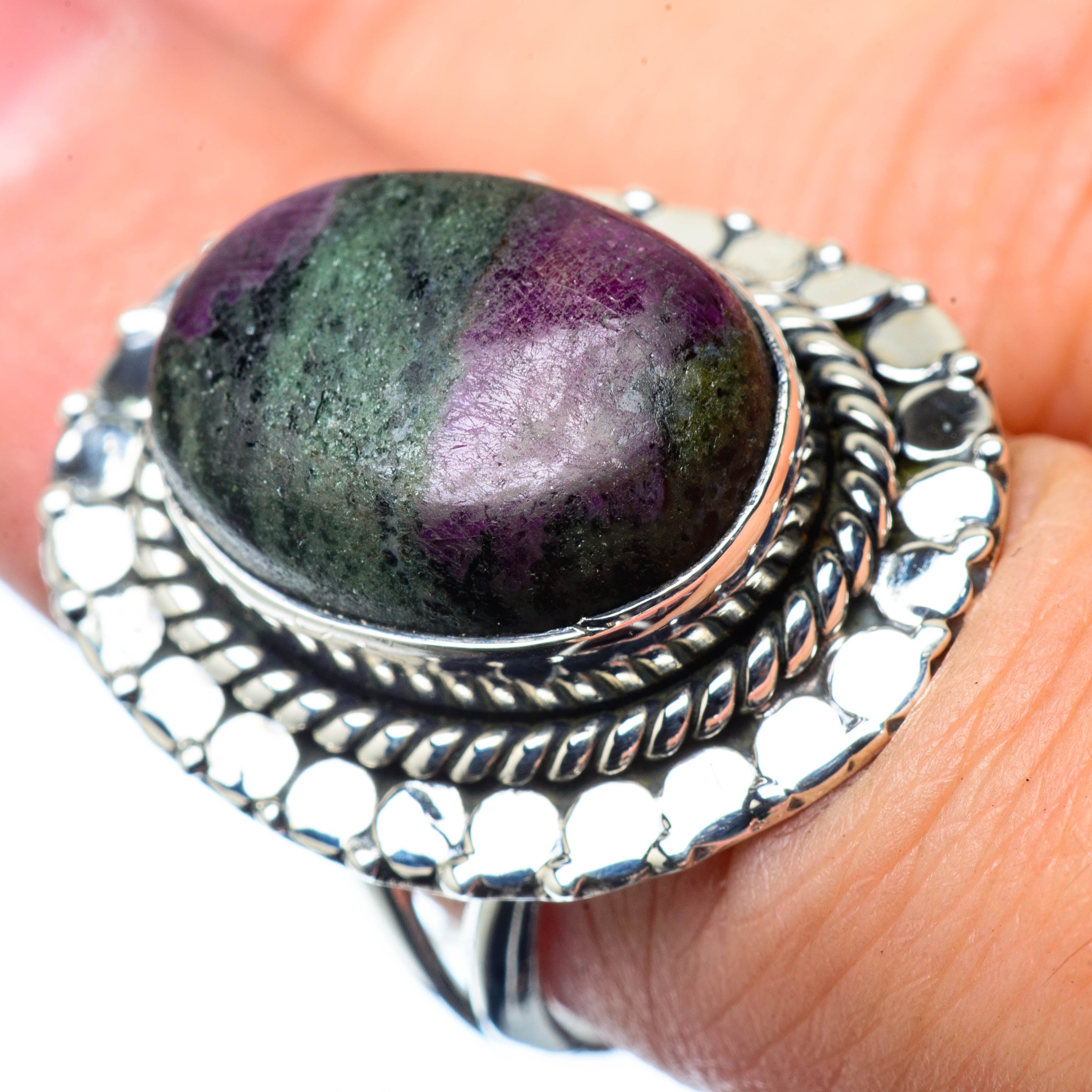 Ruby Zoisite Rings handcrafted by Anasilvercos - RING27894