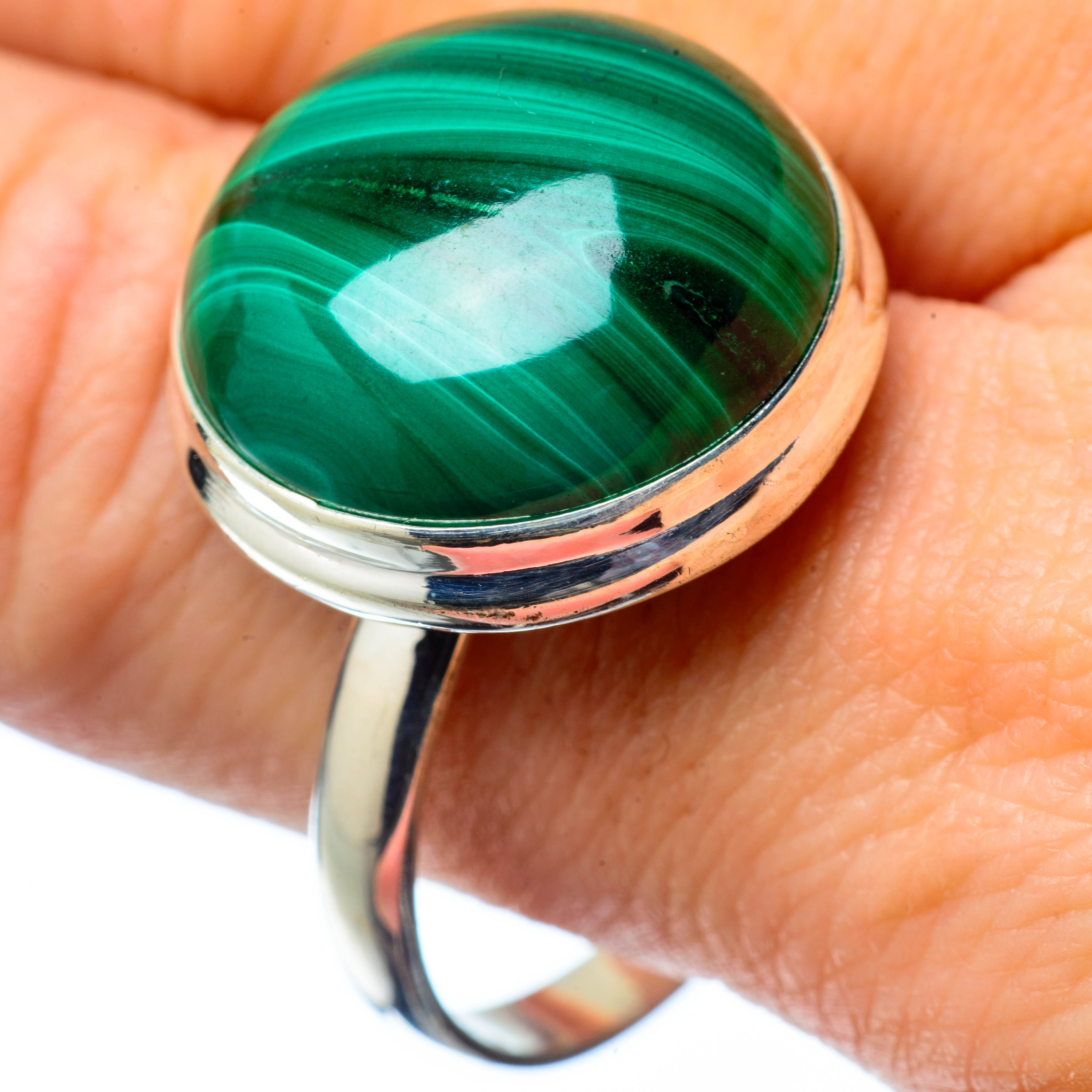 Malachite Rings handcrafted by Anasilvercos - RING28112