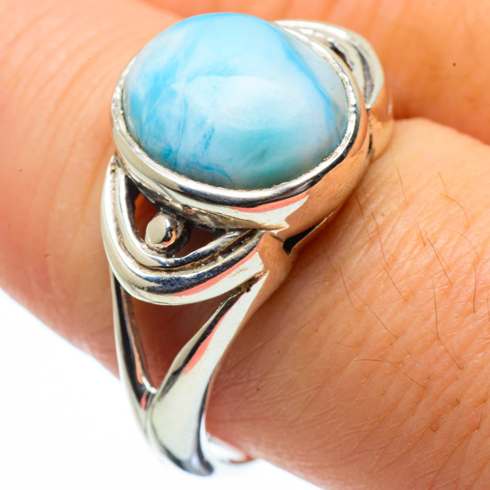Larimar Rings handcrafted by Anasilvercos - RING29063