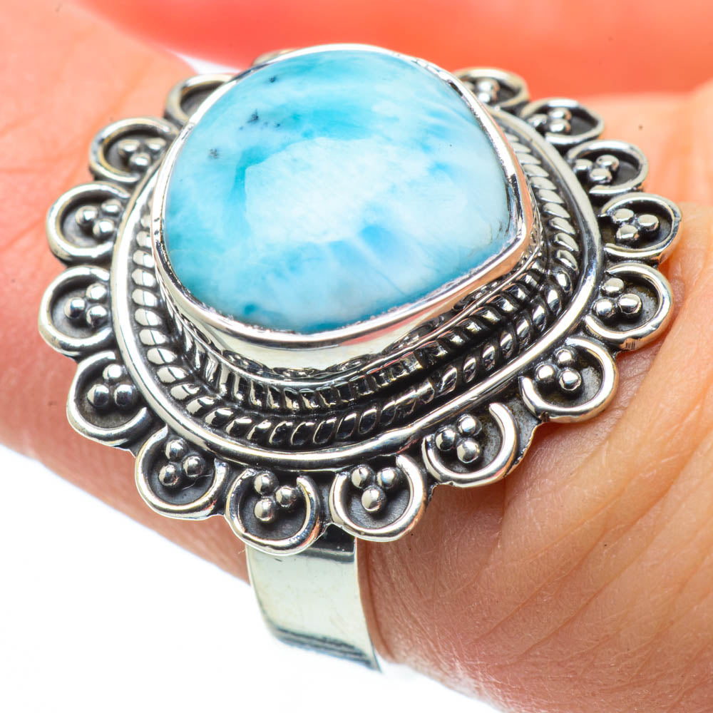 Larimar Rings handcrafted by Anasilvercos - RING29307