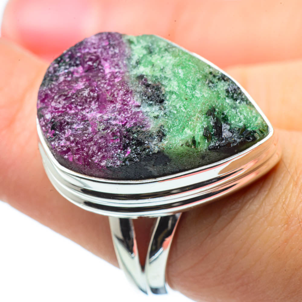 Ruby Zoisite Rings handcrafted by Anasilvercos - RING29437
