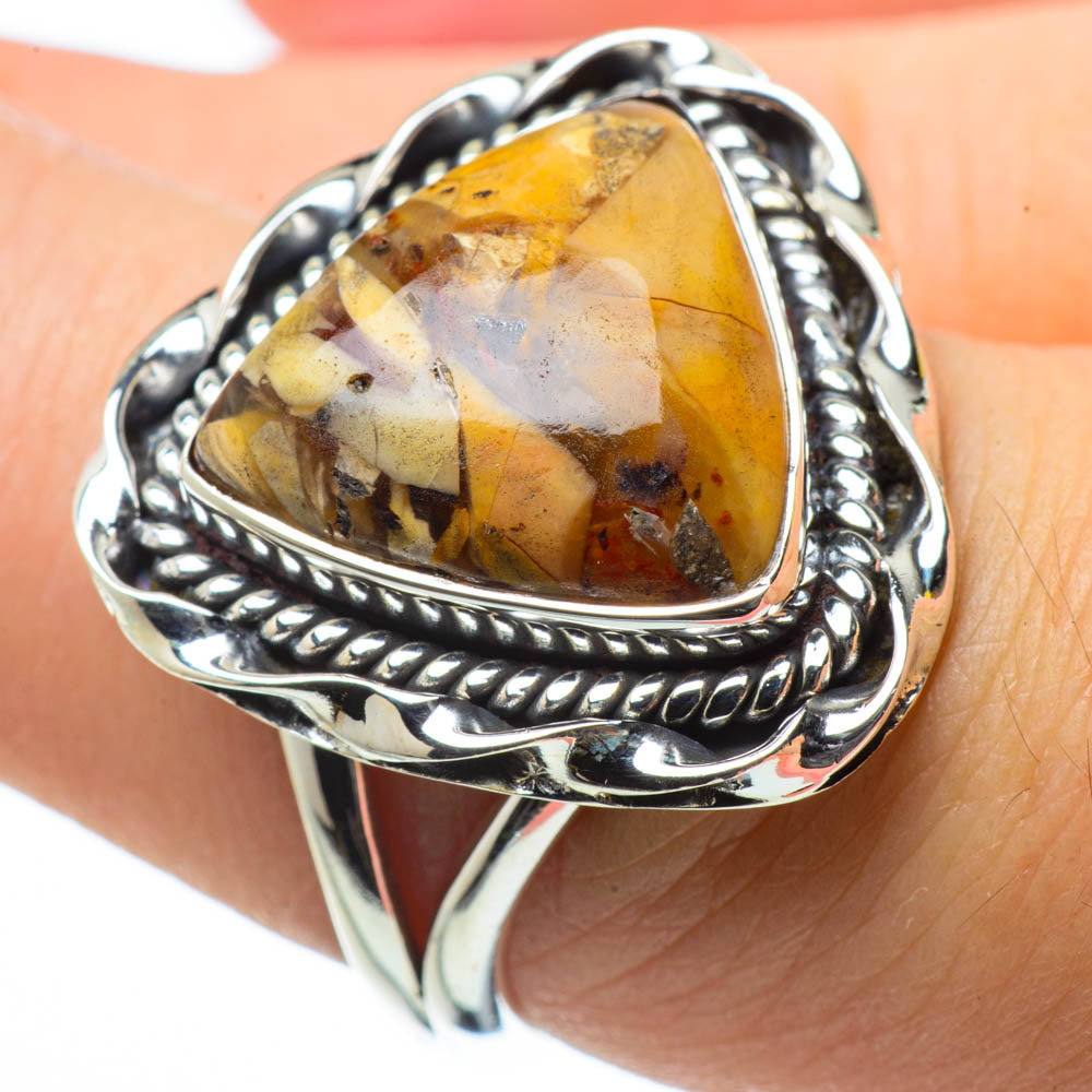 Brecciated Mookaite Rings handcrafted by Anasilvercos - RING29567