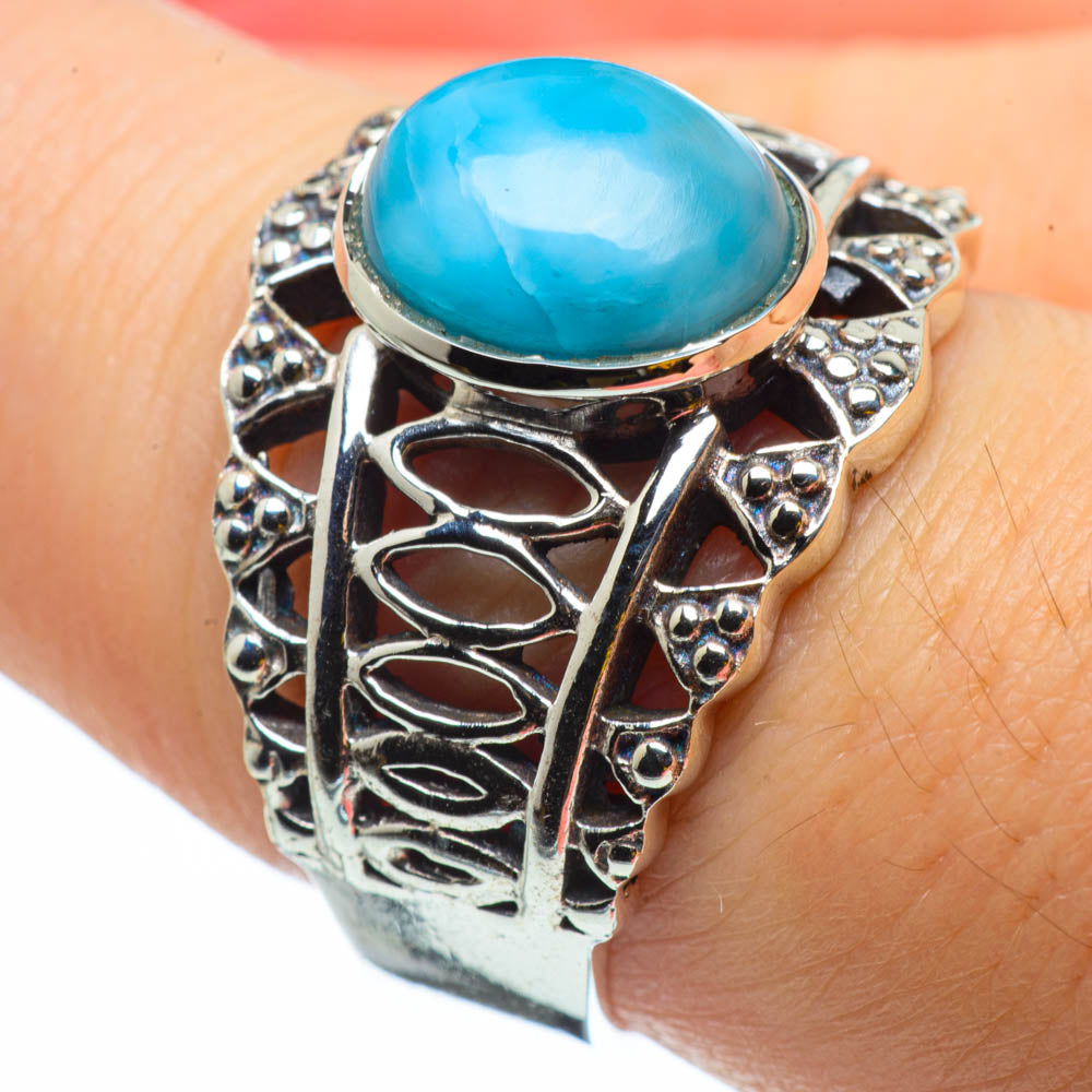 Larimar Rings handcrafted by Anasilvercos - RING29591