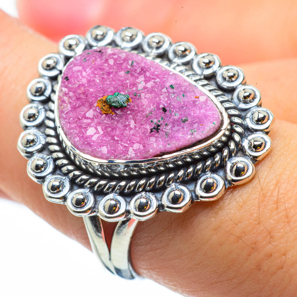 Cobalto Calcite Druzy Rings handcrafted by Anasilvercos - RING29653