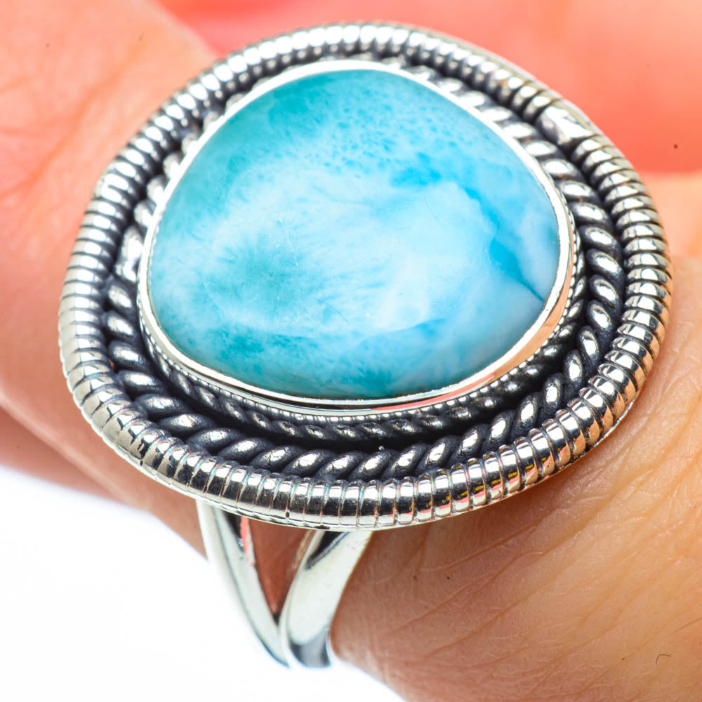 Larimar Rings handcrafted by Anasilvercos - RING29671