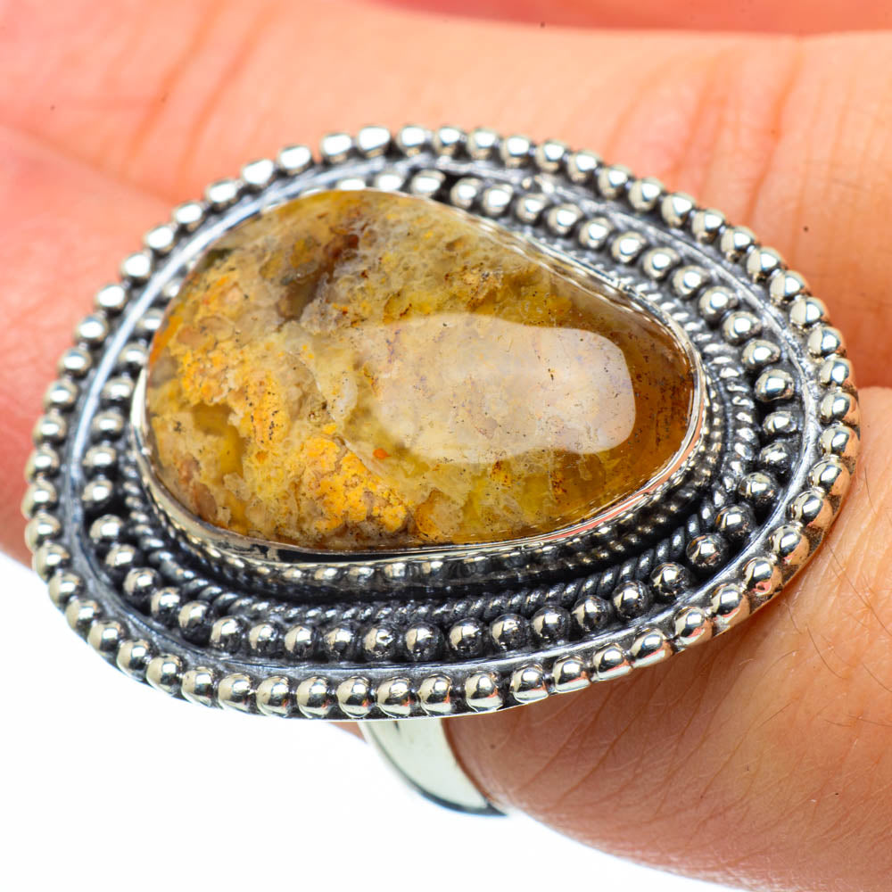 Indonesian Plume Agate Rings handcrafted by Anasilvercos - RING29876