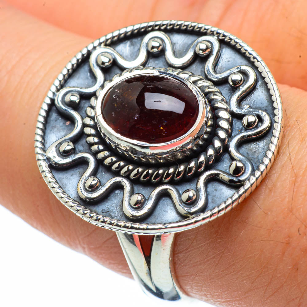 Garnet Rings handcrafted by Anasilvercos - RING30002