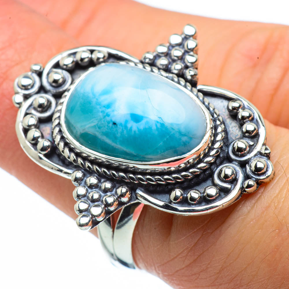 Larimar Rings handcrafted by Anasilvercos - RING30044