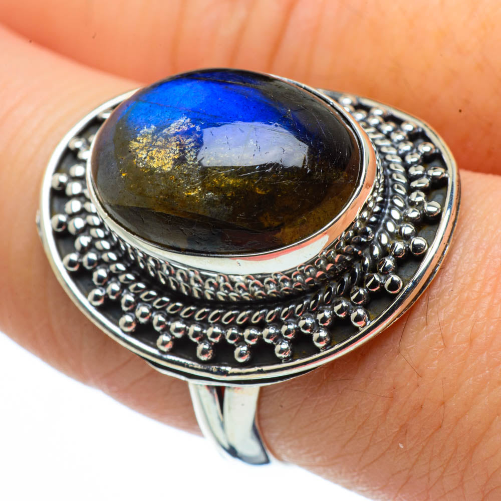 Labradorite Rings handcrafted by Anasilvercos - RING30068