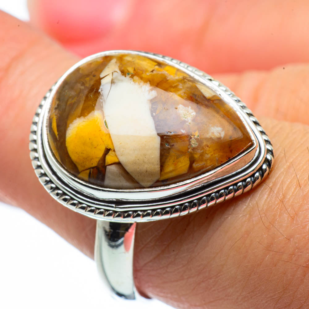 Peanut Wood Jasper Rings handcrafted by Anasilvercos - RING30078