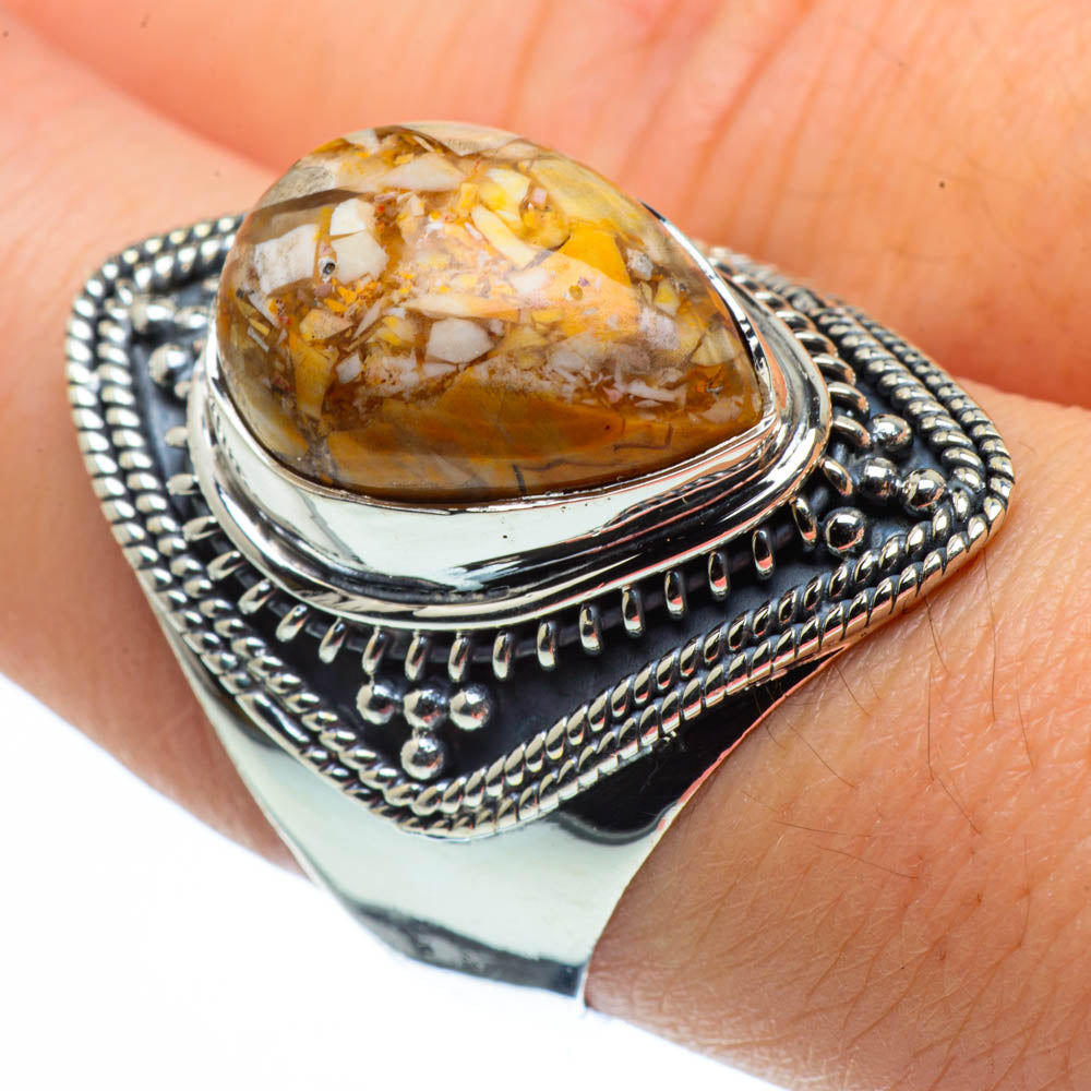 Brecciated Mookaite Rings handcrafted by Anasilvercos - RING30101