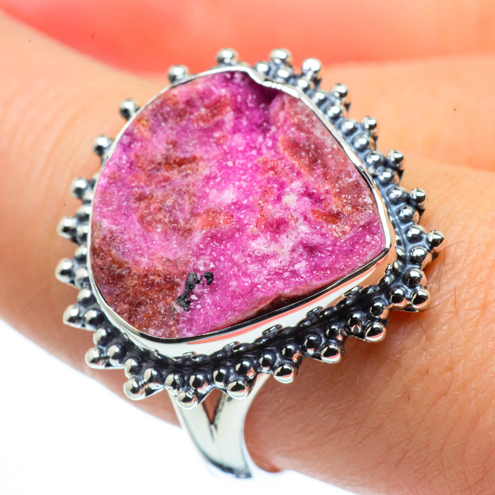 Cobalto Calcite Druzy Rings handcrafted by Anasilvercos - RING30124