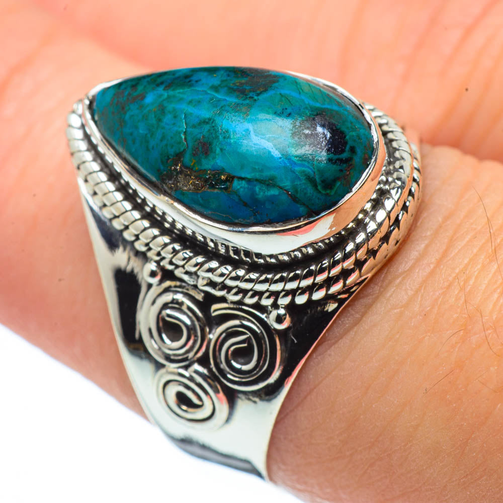 Chrysocolla Rings handcrafted by Anasilvercos - RING30559
