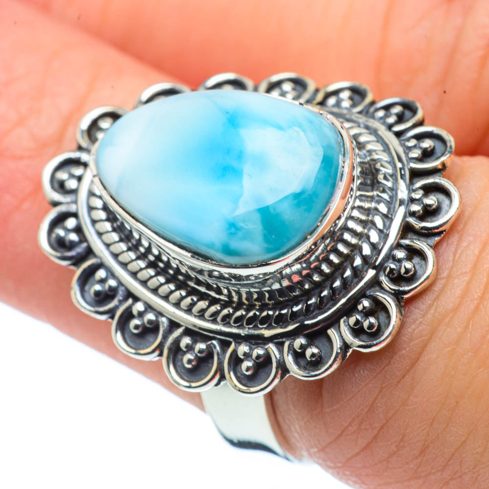 Larimar Rings handcrafted by Anasilvercos - RING30579