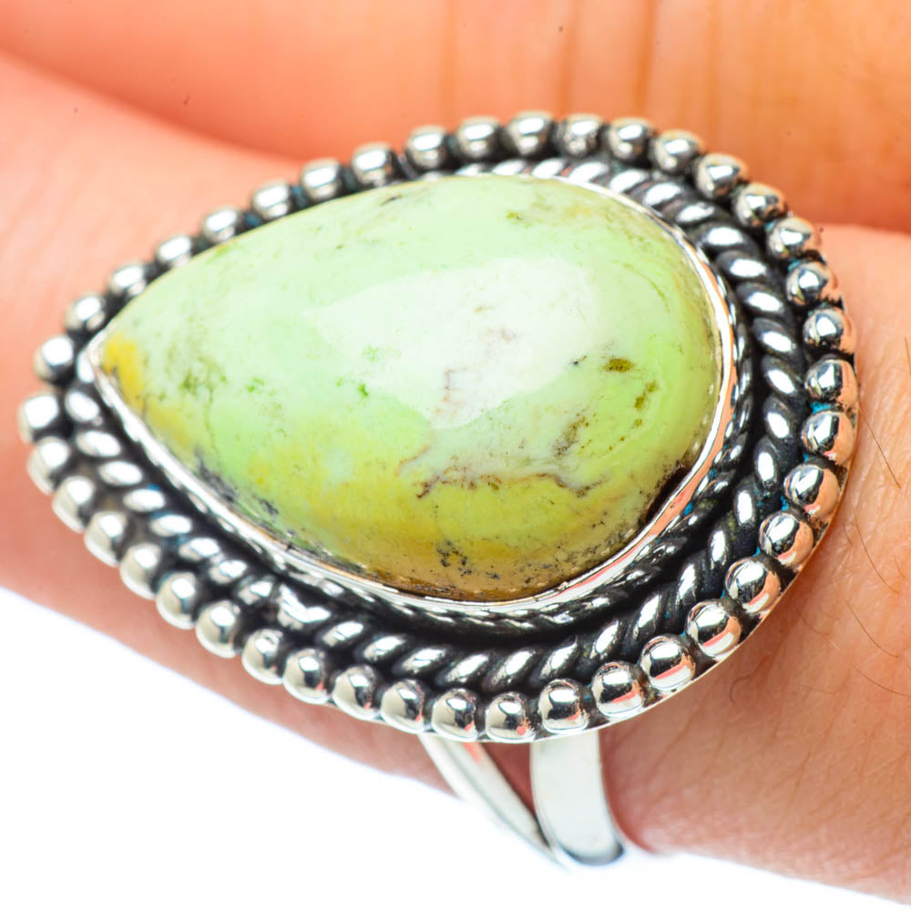 Lemon Chrysoprase Rings handcrafted by Anasilvercos - RING30663