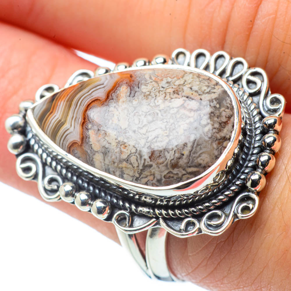 Laguna Lace Agate Rings handcrafted by Anasilvercos - RING30670