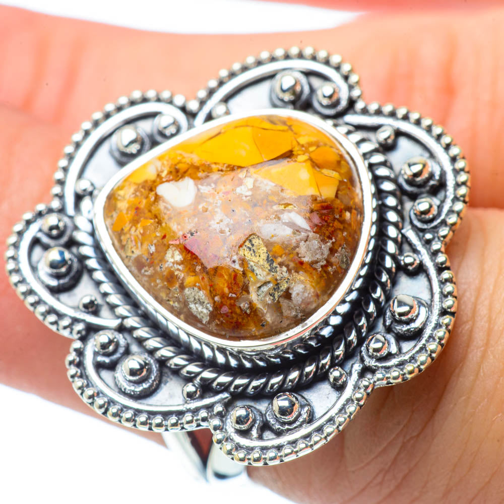 Brecciated Mookaite Rings handcrafted by Anasilvercos - RING30672
