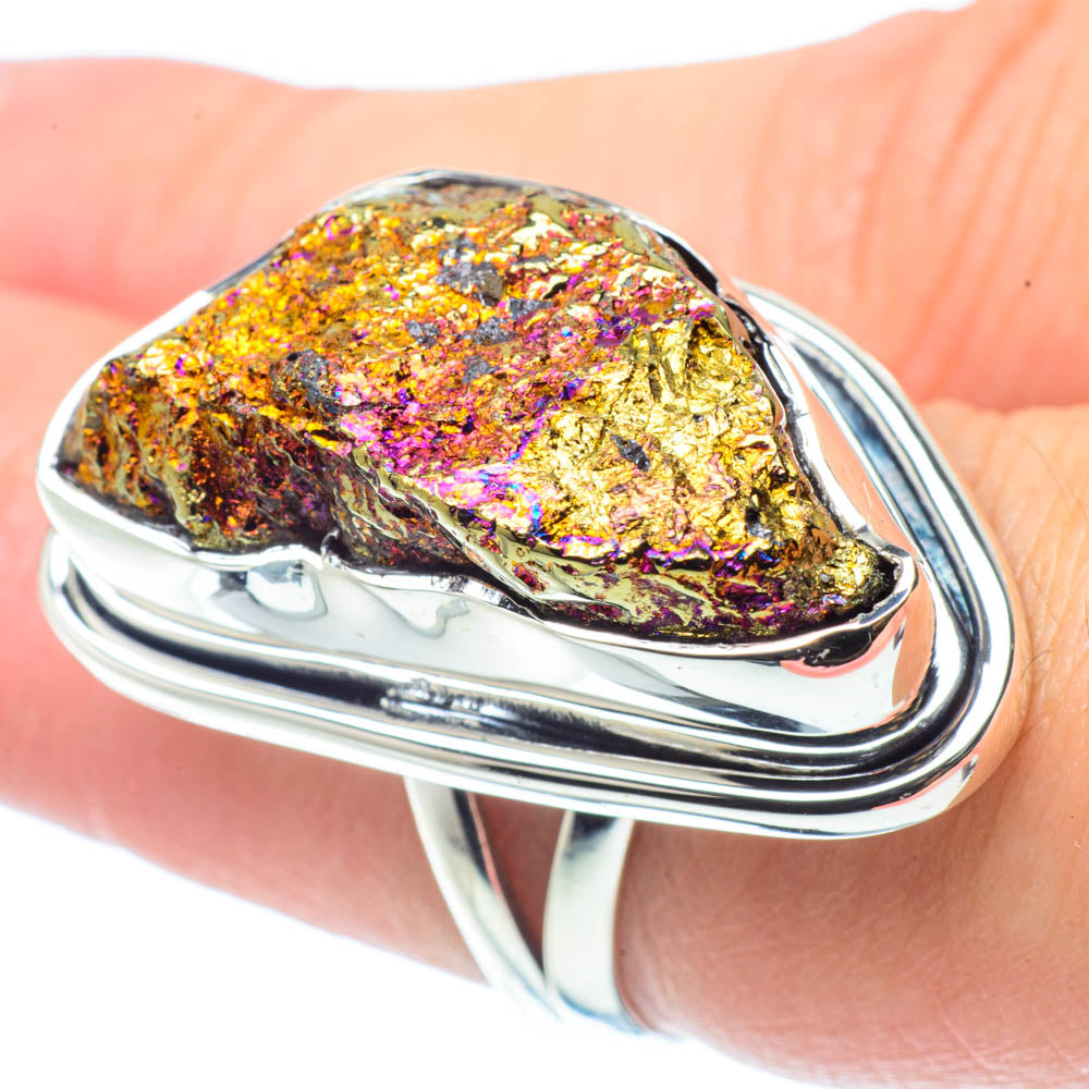 Spectro Pyrite Druzy Rings handcrafted by Anasilvercos - RING30797