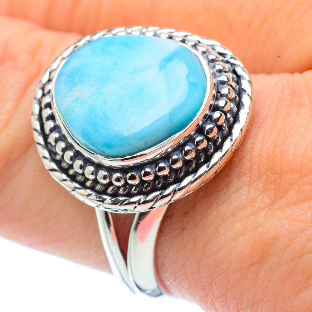 Larimar Rings handcrafted by Anasilvercos - RING30825