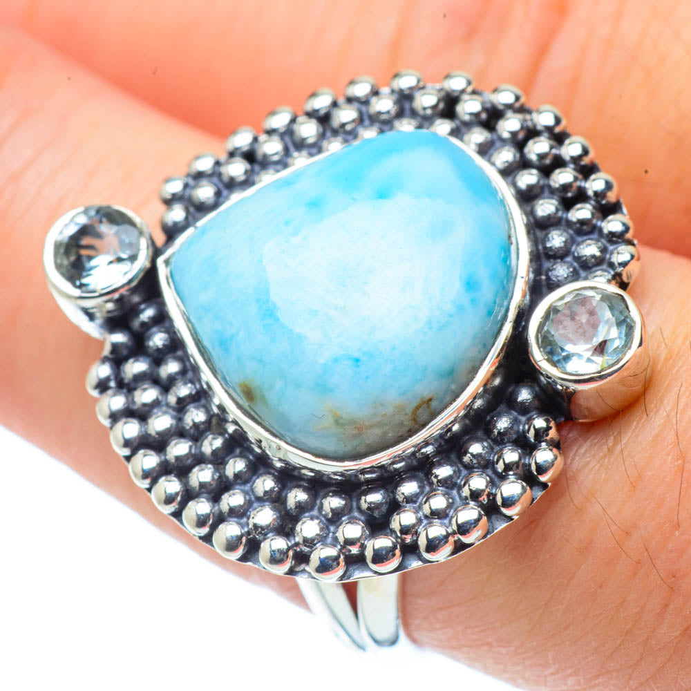 Larimar Rings handcrafted by Anasilvercos - RING30864