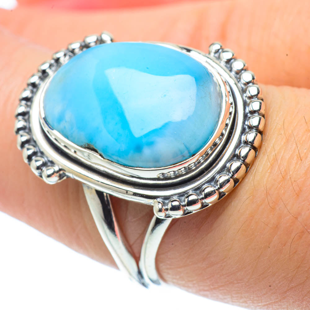 Larimar Rings handcrafted by Anasilvercos - RING30953